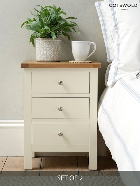 Cotswold Company Classic Cream Simply Set of 2 Bedside Table (W58706) | £190