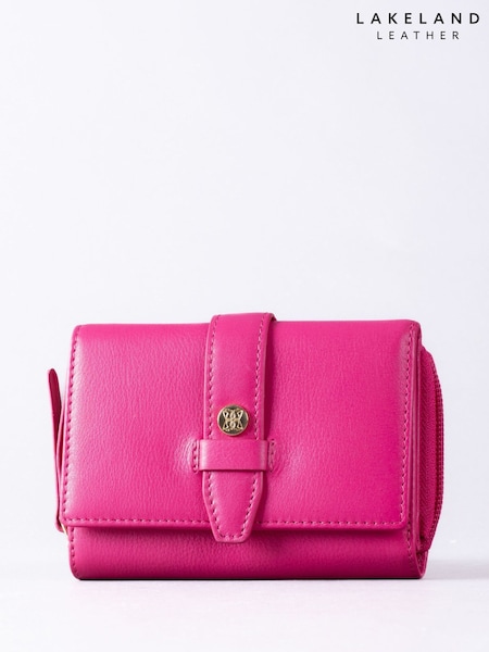 Lakeland Leather Pink Light Medium Icon Stud Tab Purse (W58915) | £30