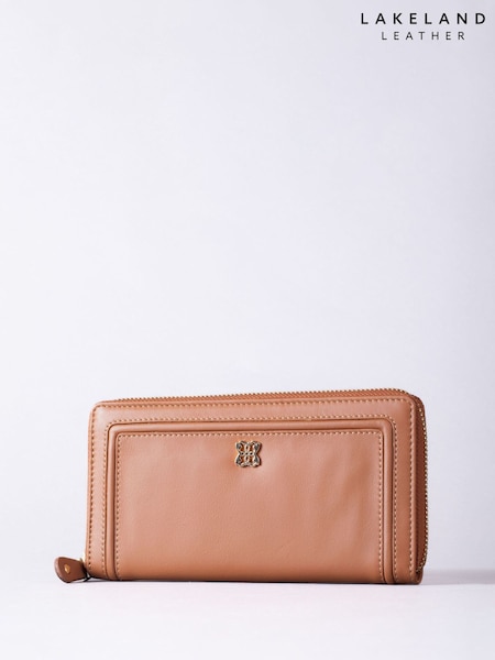 Lakeland Leather Brown Large Icon Leather Zip Purse (W58916) | £40