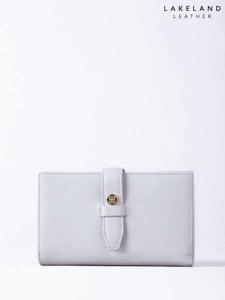 Lakeland Leather Grey Large Icon Stud Tab Purse (W58925) | £35