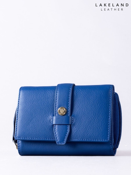 Lakeland Leather Blue Light Medium Icon Stud Tab Purse (W58926) | £30