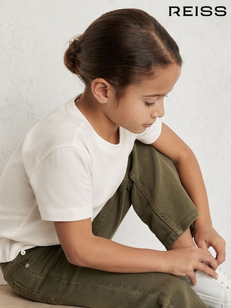 Reiss Ivory Belle 9-13 yrs Cotton Crew Neck T-Shirt (W58999) | £11