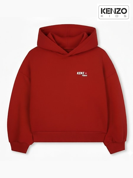KENZO KIDS Red Floral Back Graphic Logo Hoodie (W59008) | £125 - £155
