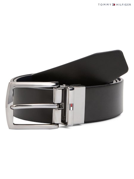 Tommy Hilfiger Blue Denton Reversible Square Buckle Leather Belt (W59131) | £60