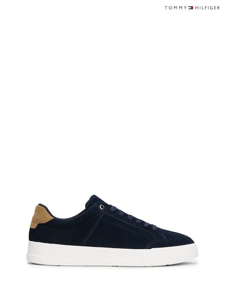 Tommy Hilfiger Blue Suede Chunky Sole Court Trainers (W59165) | £100
