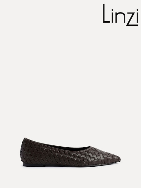 Linzi Brown Talina Woven Pointed Toe Ballet Flats (W59215) | £35