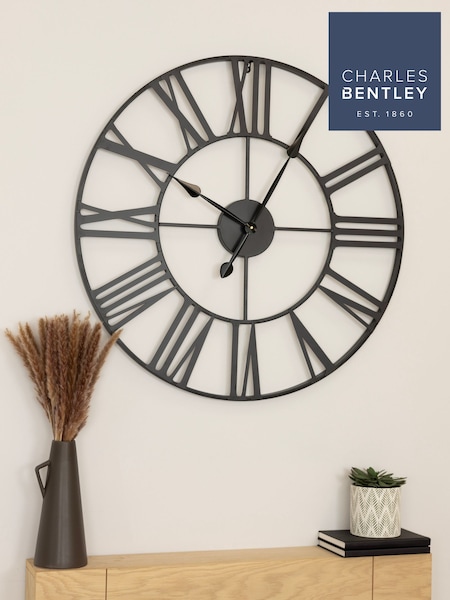 Charles Bentley Black Wimbleball Skeleton Design Wall Clock (W59229) | £56