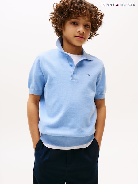 Tommy Hilfiger Blue Short Sleeve Polo Jumper (W59302) | £45 - £55