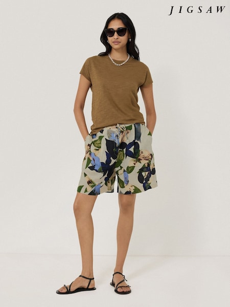 Jigsaw Natural Future Botanic 100% Linen Shorts (W59390) | £120
