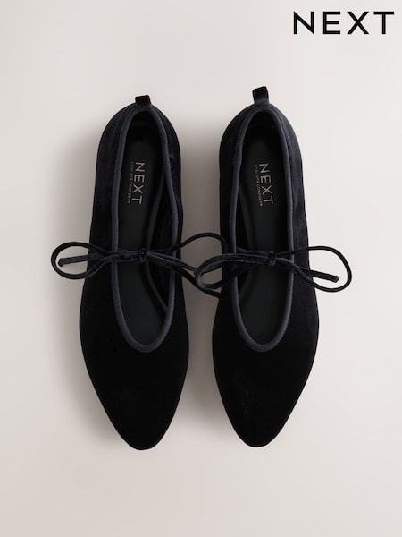 Black Forever Comfort® Velvet Tie Mary Jane Shoes (W59404) | £34