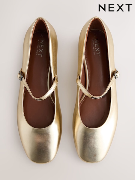 Gold Forever Comfort® Square Toe Mary Jane Shoes (W59406) | £32
