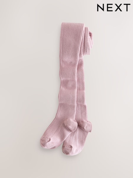 Lilac Purple Cotton Rich Rib Tights (W59483) | £5.50 - £7.50