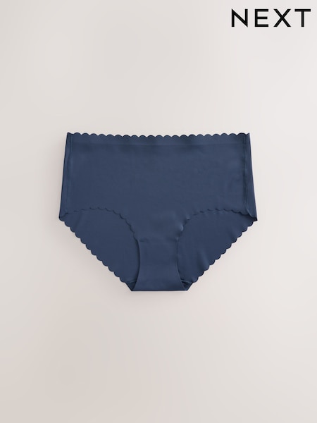 Navy High Waist No VPL Scallop Edge Knickers (W59621) | £9