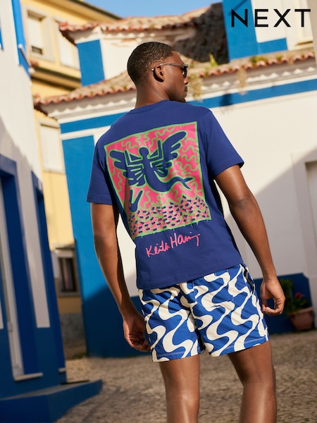 Blue Cobalt Keith Haring Artist Licence T-Shirt (W59712) | £24