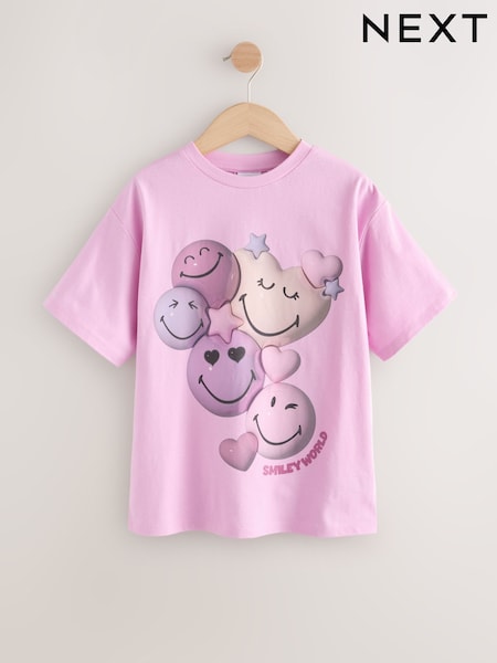 Pink Smiley World Graphic T-Shirt (3-16yrs) (W59842) | £14 - £19