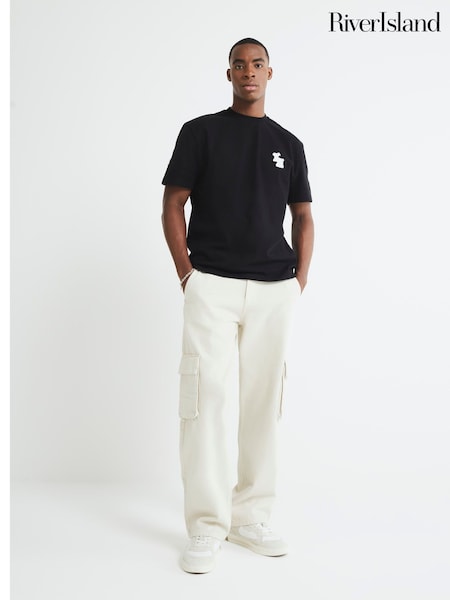 River Island Natural Loose 100% Cotton Cargo Jeans (W59918) | £46