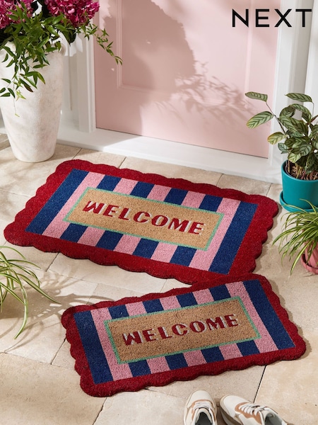 Multi Welcome Scallop Doormat (W59929) | £14 - £24