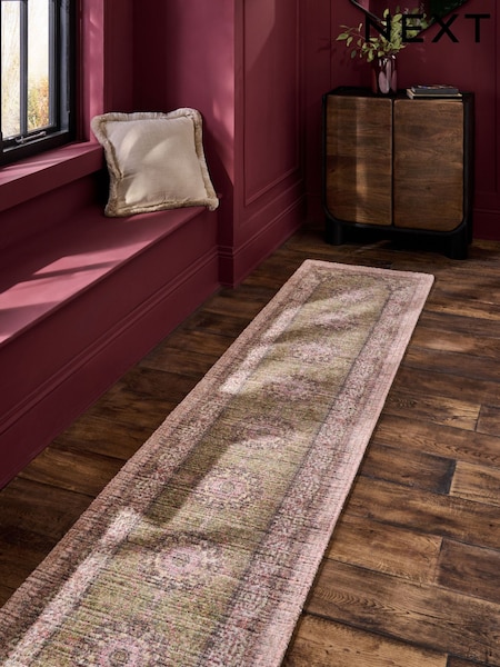 Pink Global Garden Oriental Runner (W59951) | £90 - £120