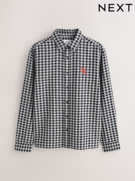 Blue Micro Check Long Sleeve Shirt (W59961) | £35