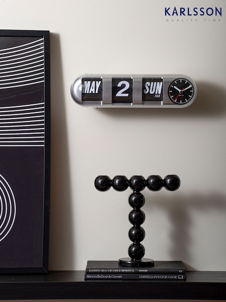 Karlsson Silver Tube Flip Wall Clock (W60040) | £229