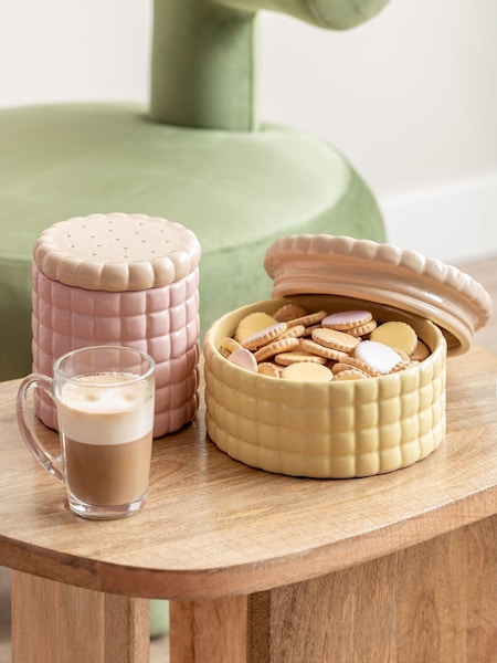 Present Time Soft Yellow Biscuit Box Storage Jar (W60047) | £43