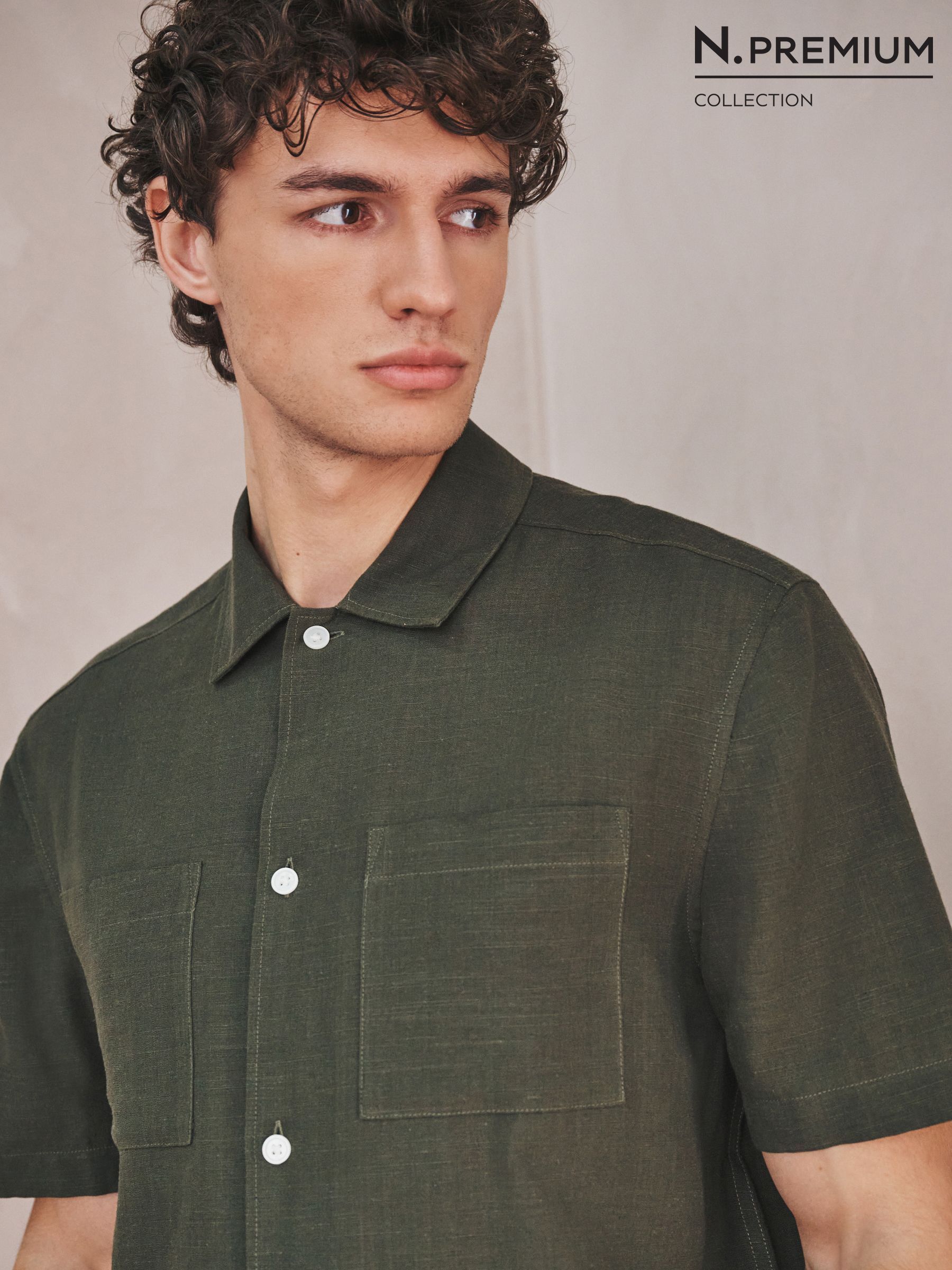 Buy Men's Utility Linen Shirts Online | Next UK