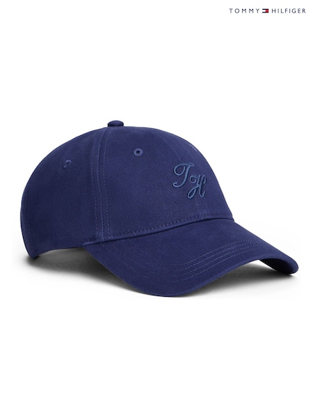 Tommy Hilfiger Blue 100% Cotton Monogram Embroidery Baseball Cap (W60098) | £45