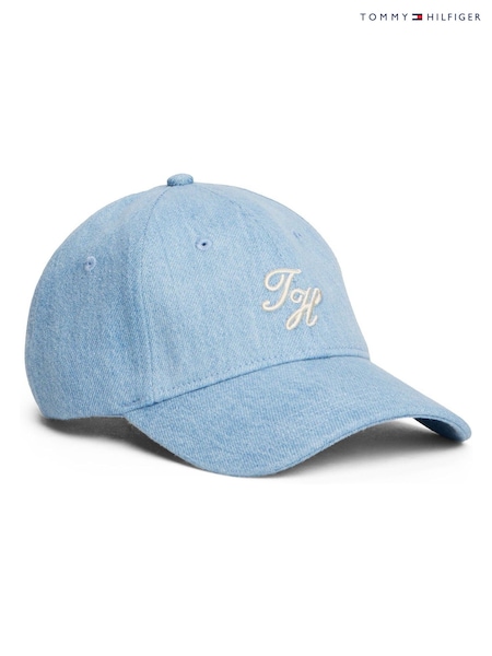 Tommy Hilfiger Blue 100% Cotton Logo Embroidery Denim Baseball Cap (W60100) | £45