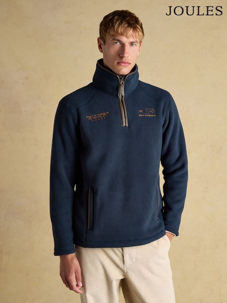 Joules Official Burghley Navy 1/4 Zip Fleece (W60116) | £85