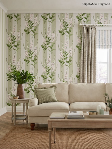 Graham & Brown Sage Foxglove 10M Wallpaper (W60152) | £95