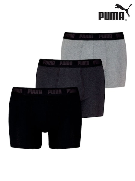 Puma Grey Mens Boxers Briefs 3 Pack (W60172) | £30