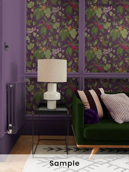 Graham & Brown Plum Craftwork Trail A4 Wallpaper Sample (W60187) | £1