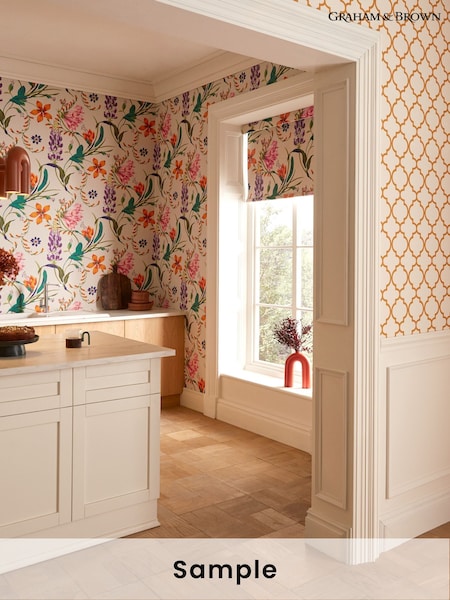 Graham & Brown Vivant Botanists Scroll A4 Wallpaper Sample (W60192) | £0