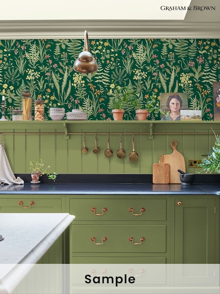 Graham & Brown Emerald Oshibana A4 Wallpaper Sample (W60201) | £1