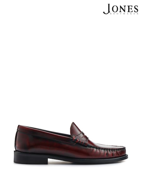 Jones Bootmaker Red Perna Smart Leather Moccasins Shoes (W60221) | £99