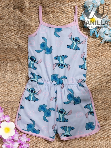 Vanilla Underground Blue Girls Disney Stitch Sleeveless Playsuit (W60288) | £18