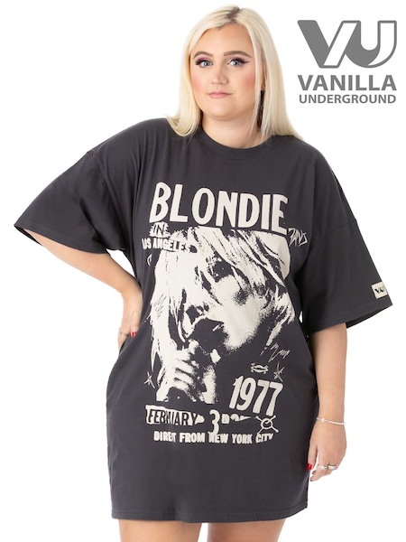 Vanilla Underground Grey Oversized Womens Blondie Short Sleeved T-Shirt (W60294) | £21