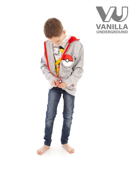 Vanilla Underground Grey Boys Pokemon Print Hoodie (W60296) | £17