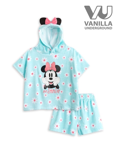 Vanilla Underground Blue Girls Disney Minnie Mouse Towelling 100% Organic Cotton Co-ord Coverup 2 Piece (W60300) | £29