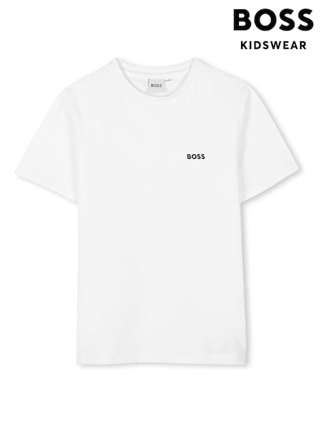 BOSS White 2 Pack Logo Crew Neck Short Sleeve T-Shirts (W60418) | £39 - £49