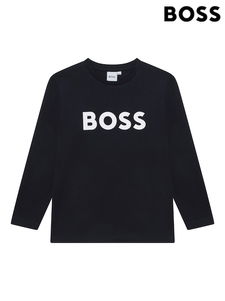 BOSS Blue Logo Crew Neck Long Sleeve Sweatshirt (W60420) | £49 - £59