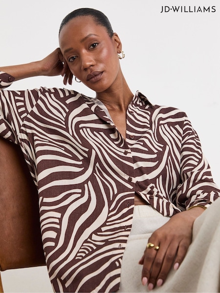 JD Williams Animal Printed Linen Shirt (W60480) | £32
