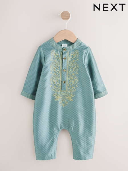 Green Baby Occasion Romper (0mths-2yrs) (W60518) | £20 - £22