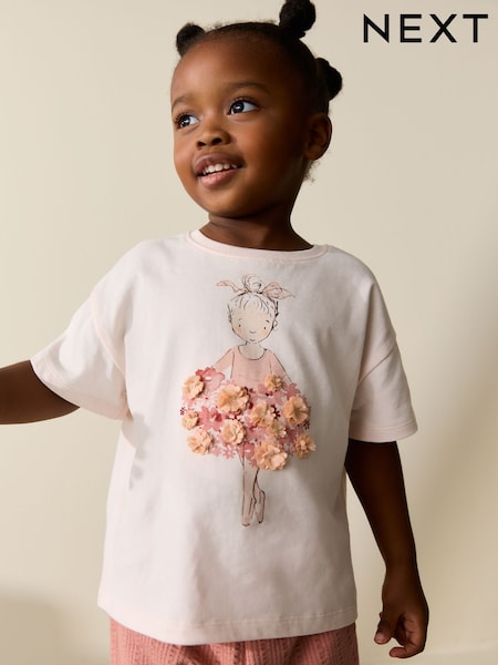 Pink Ballerina Short Sleeve T-Shirt (3mths-7yrs) (W60567) | £6 - £8