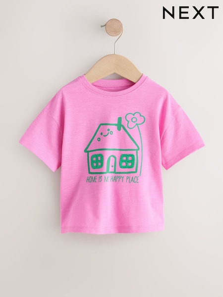 Pink House Short Sleeve T-Shirt (3mths-7yrs) (W60569) | £0