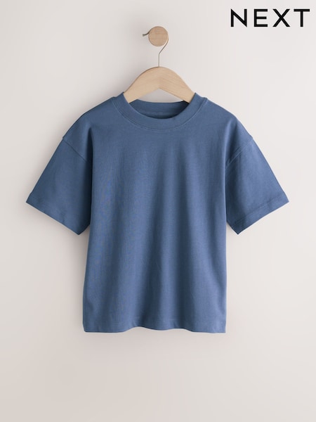 Mid Blue Relaxed Fit Short Sleeve T-Shirt (3-16yrs) (W60574) | £3.50 - £6.50