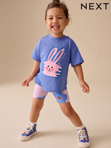 Blue Bunny Short Sleeve T-Shirt and Cycle Shorts Set (3mths-7yrs) (W60734) | £9 - £13