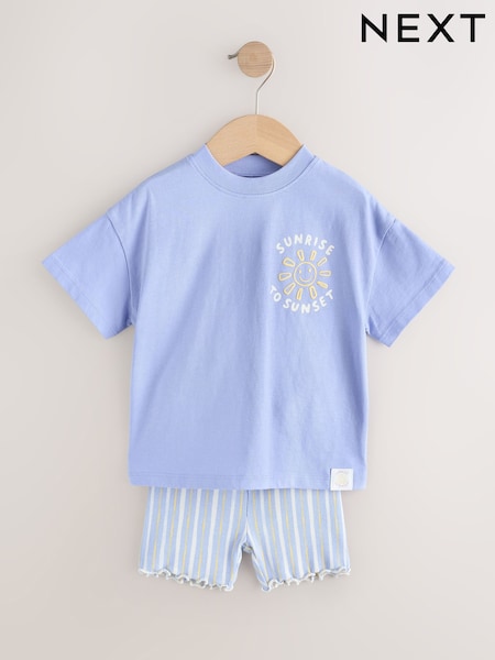 Blue Sunshine Short Sleeve T-Shirt and Cycle Shorts Set (3mths-7yrs) (W60736) | £9 - £13