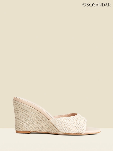 Sosandar Natural Crochet High Heel Mules (W60857) | £59