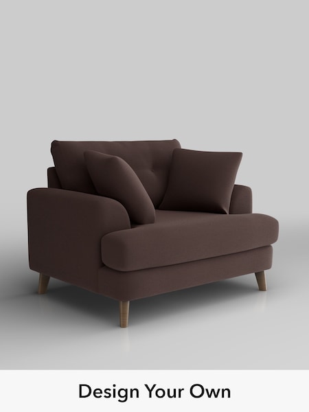 Fine Chenille Easy Clean/Chocolate Brown Parker Buttoned Back (W61201) | £1,025